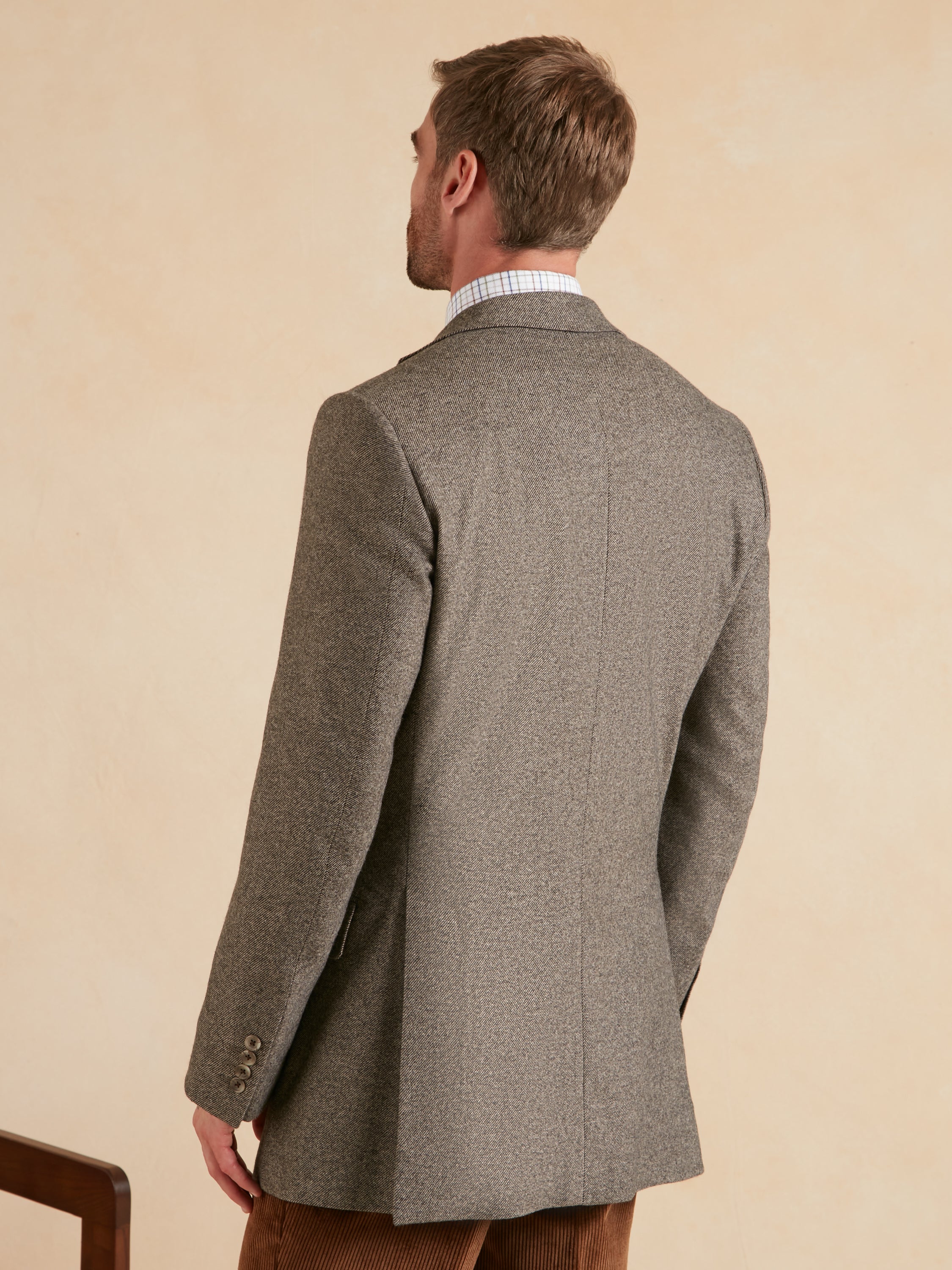 Single Breasted Escorial Wool Jacket - Brown - Image 5