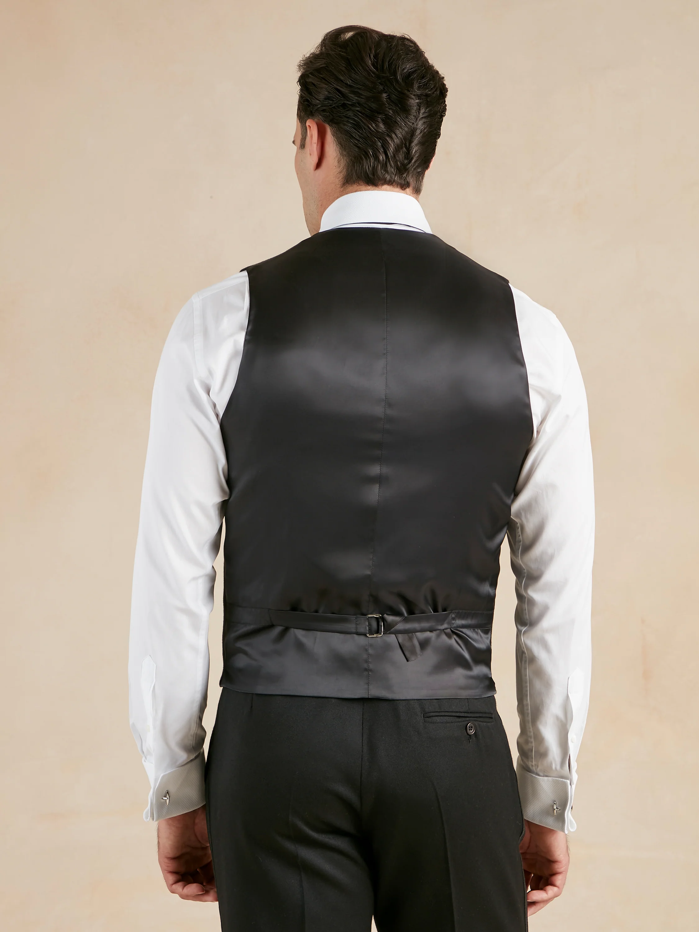 Single Breasted Evening Waistcoat - Black - Image 3