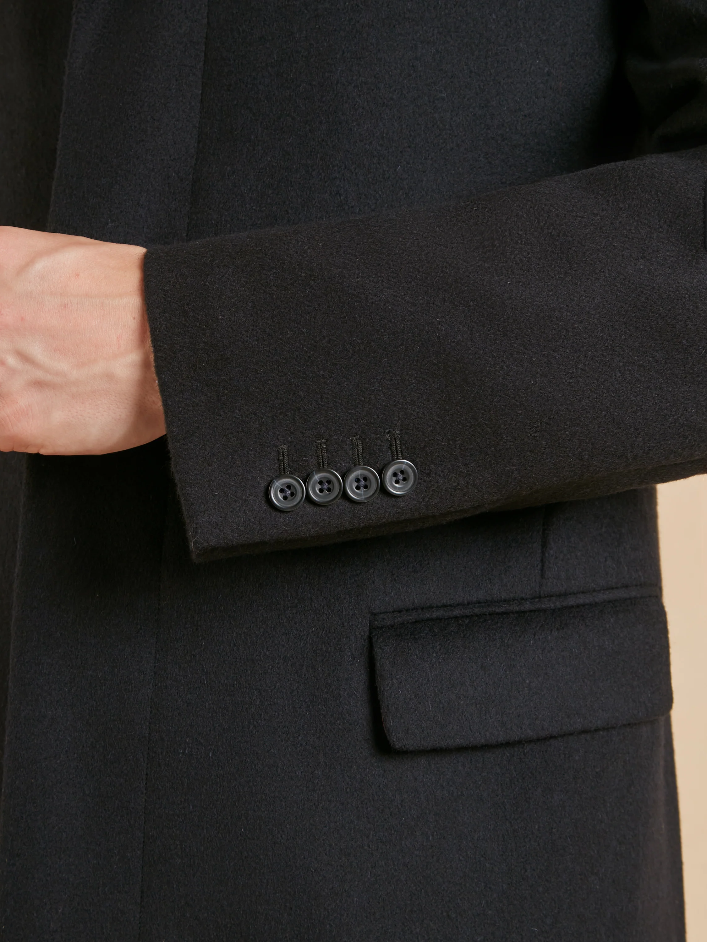 Single Breasted Overcoat - Navy Cashmere Blend - Image 5