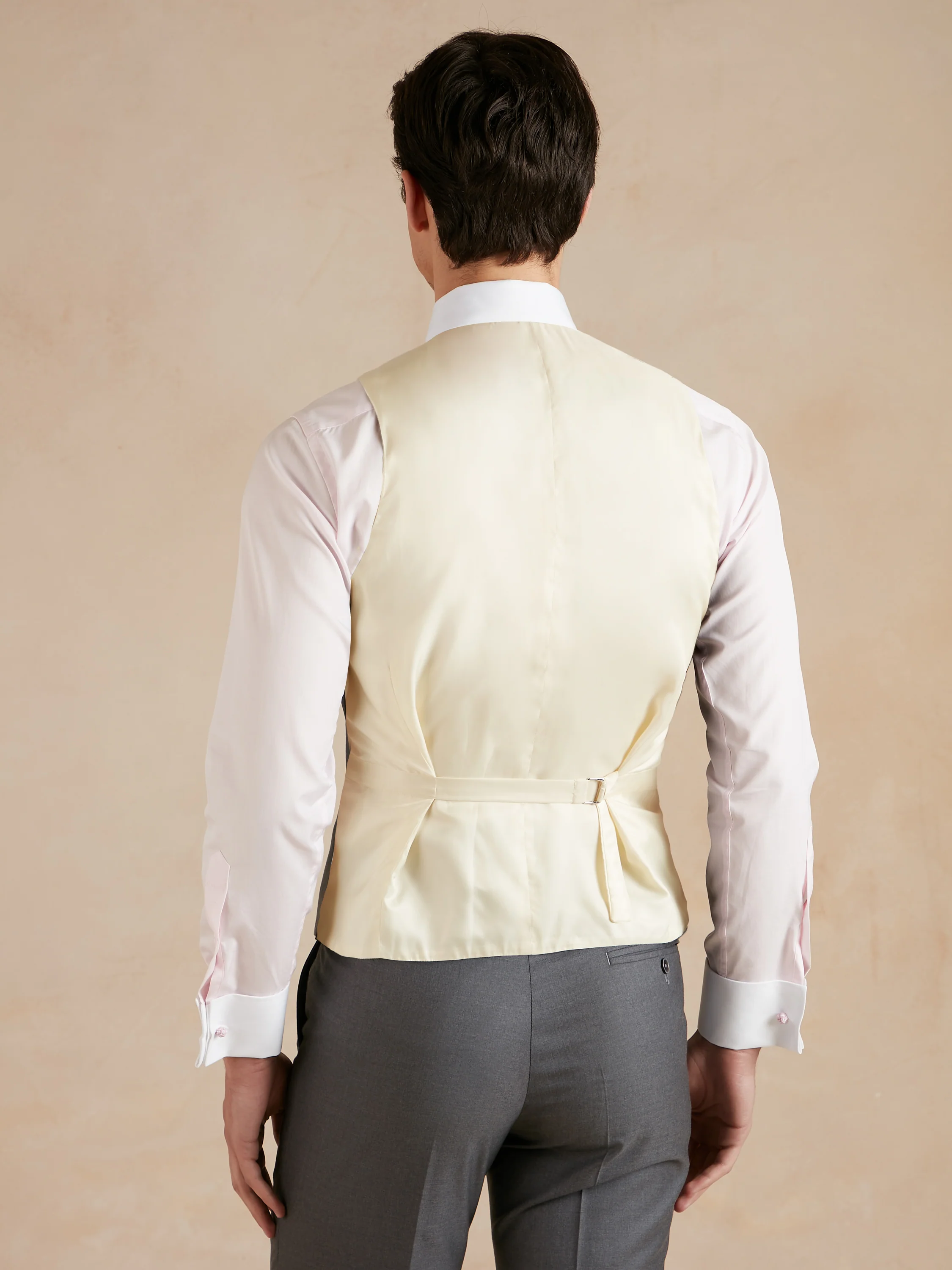 Single Breasted Waistcoat Loro Piana Super 150s - Grey - Image 3