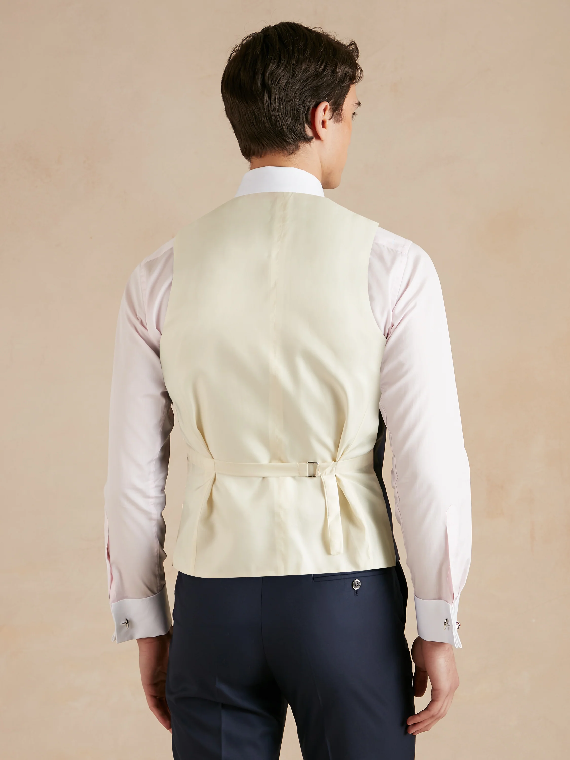 Single Breasted Waistcoat Loro Piana Super 150s - Navy - Image 3