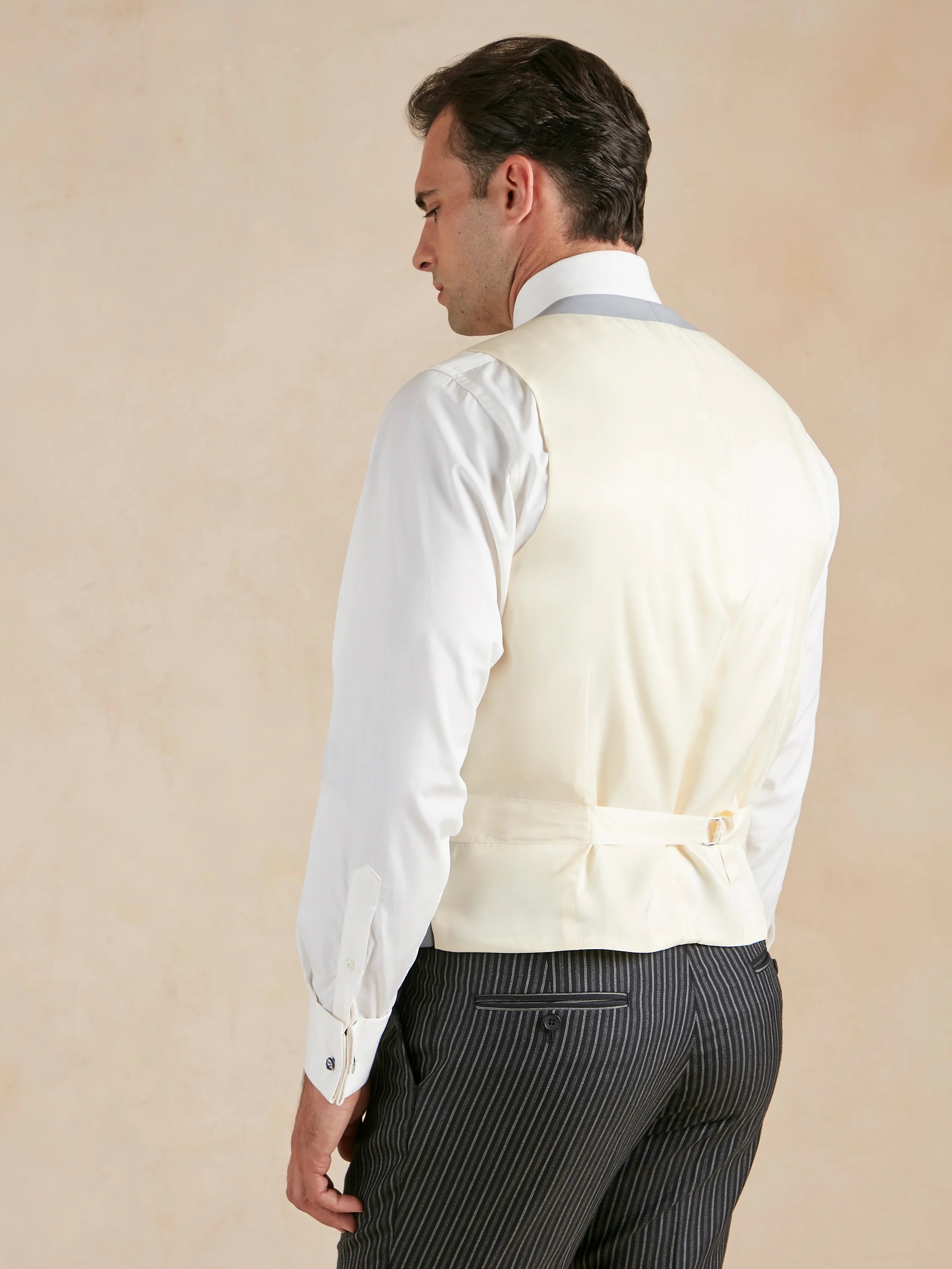 Single Breasted Wool Waistcoat - Grey - Image 4