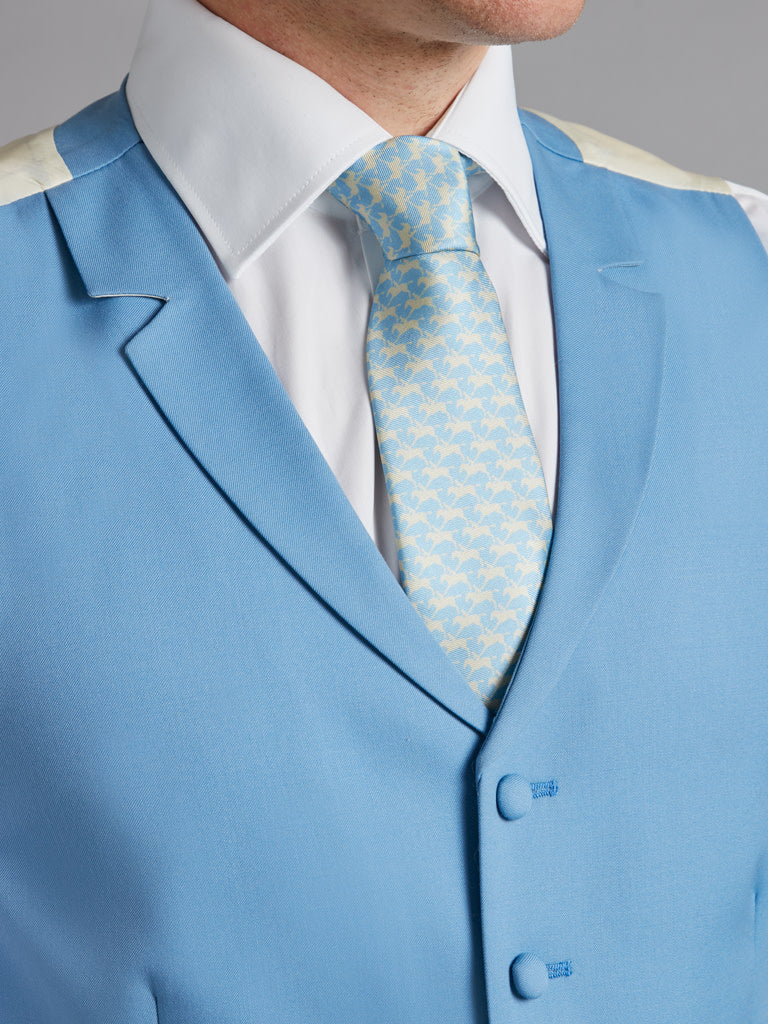 Single Breasted Wool Waistcoat - Mid Blue - Image 3