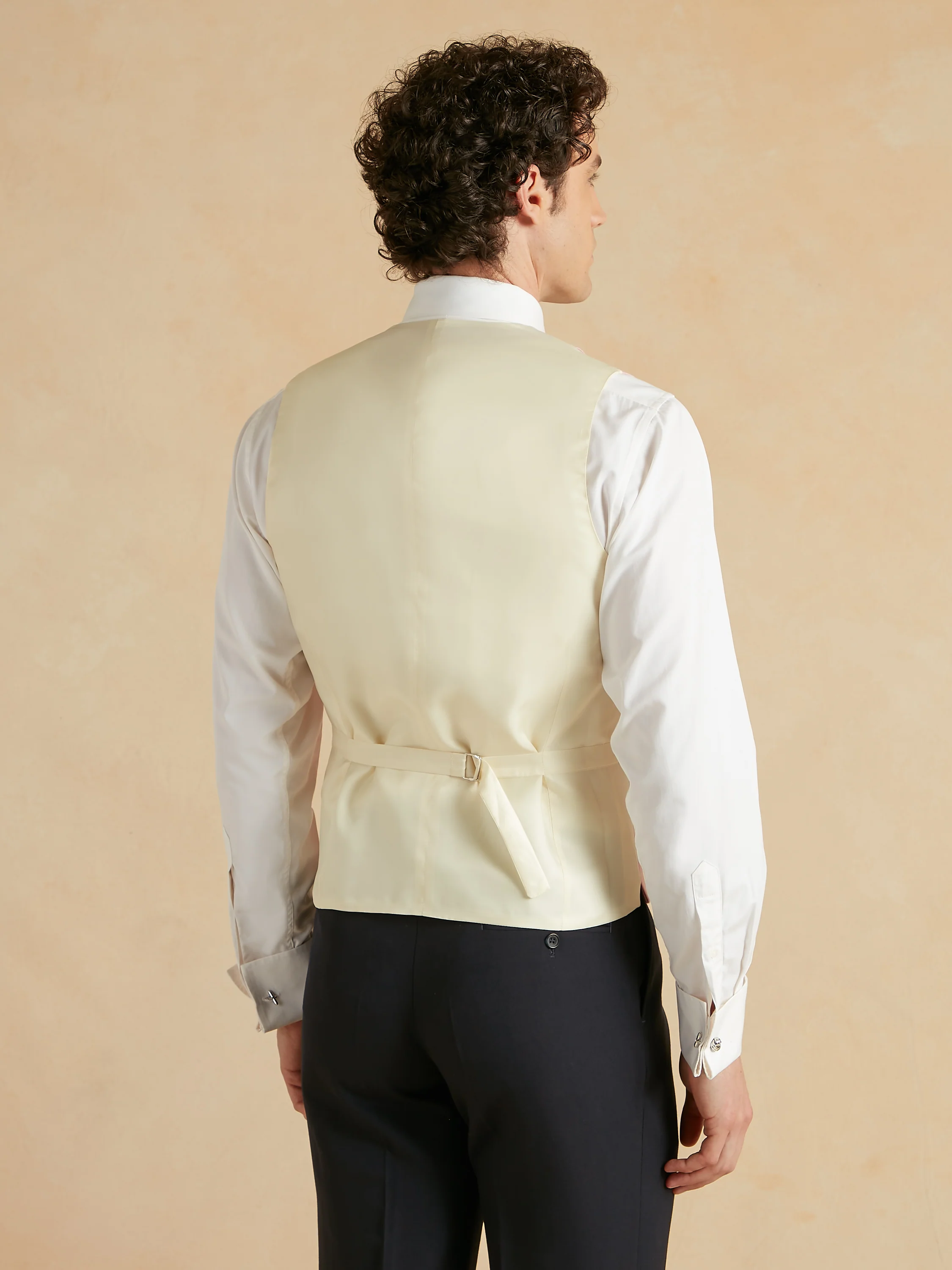 Tropical Wool, Silk and Linen Double Breasted Waistcoat - Pink - Image 4