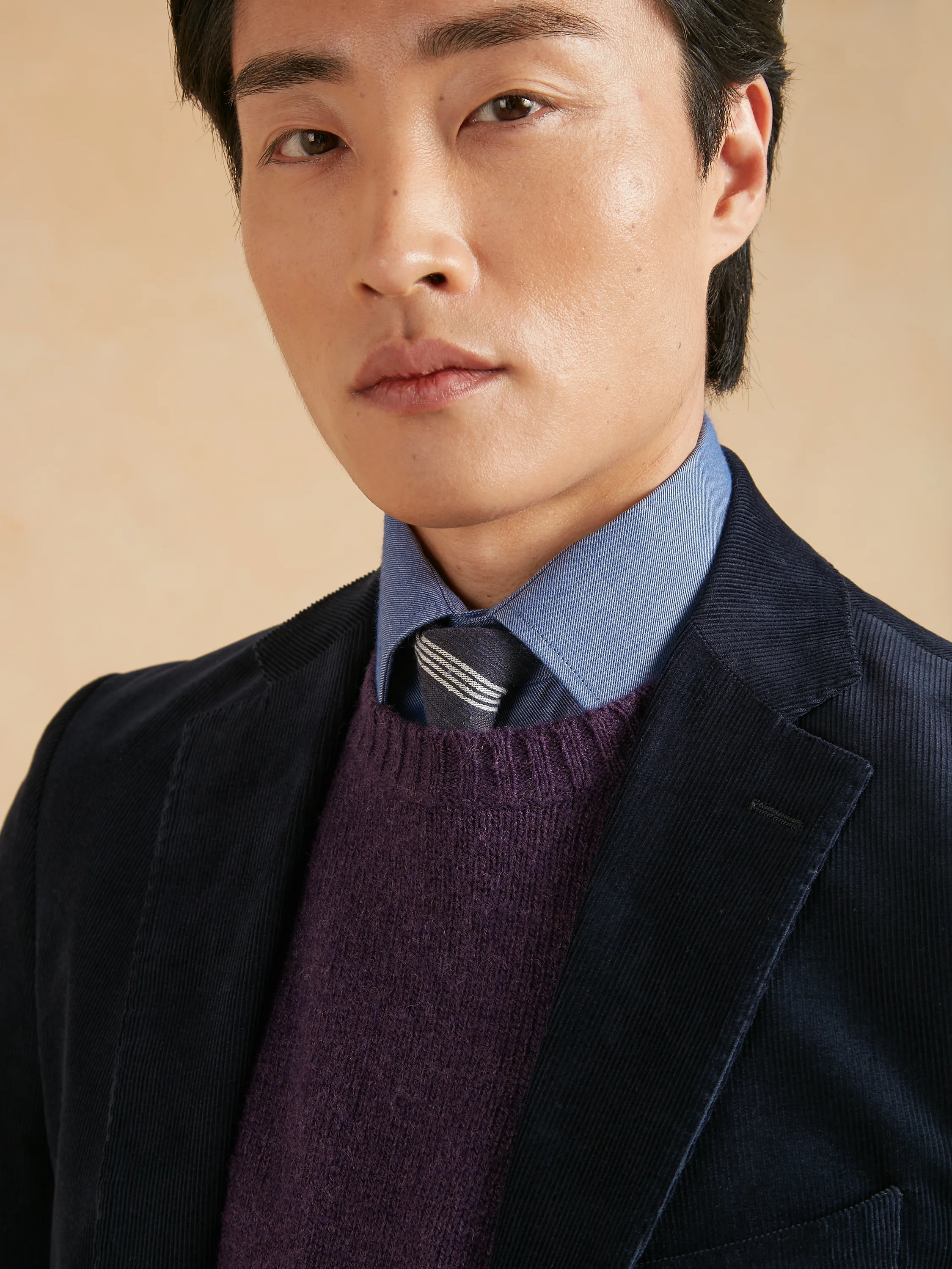 Unstructured Eaton Jacket Needlecord - Navy - Image 3