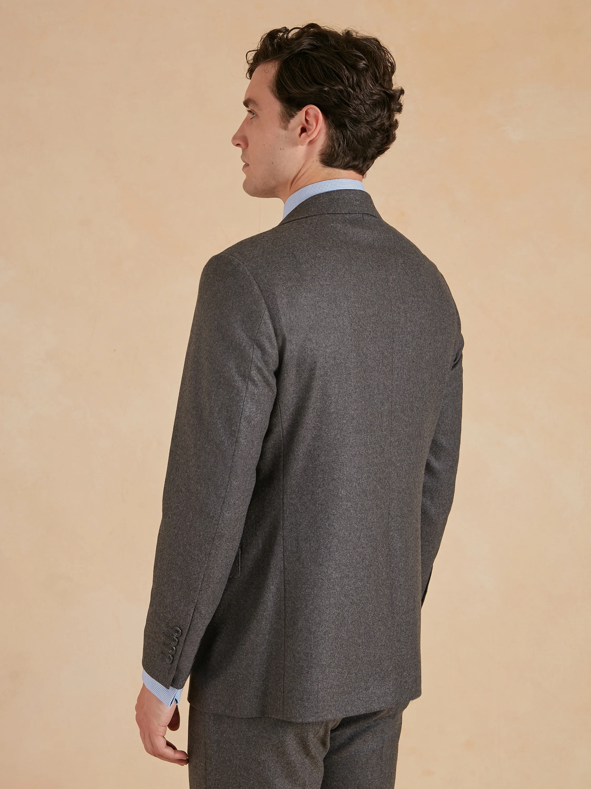 Unstructured Jacket Drago Flannel - Dark Grey - Image 5