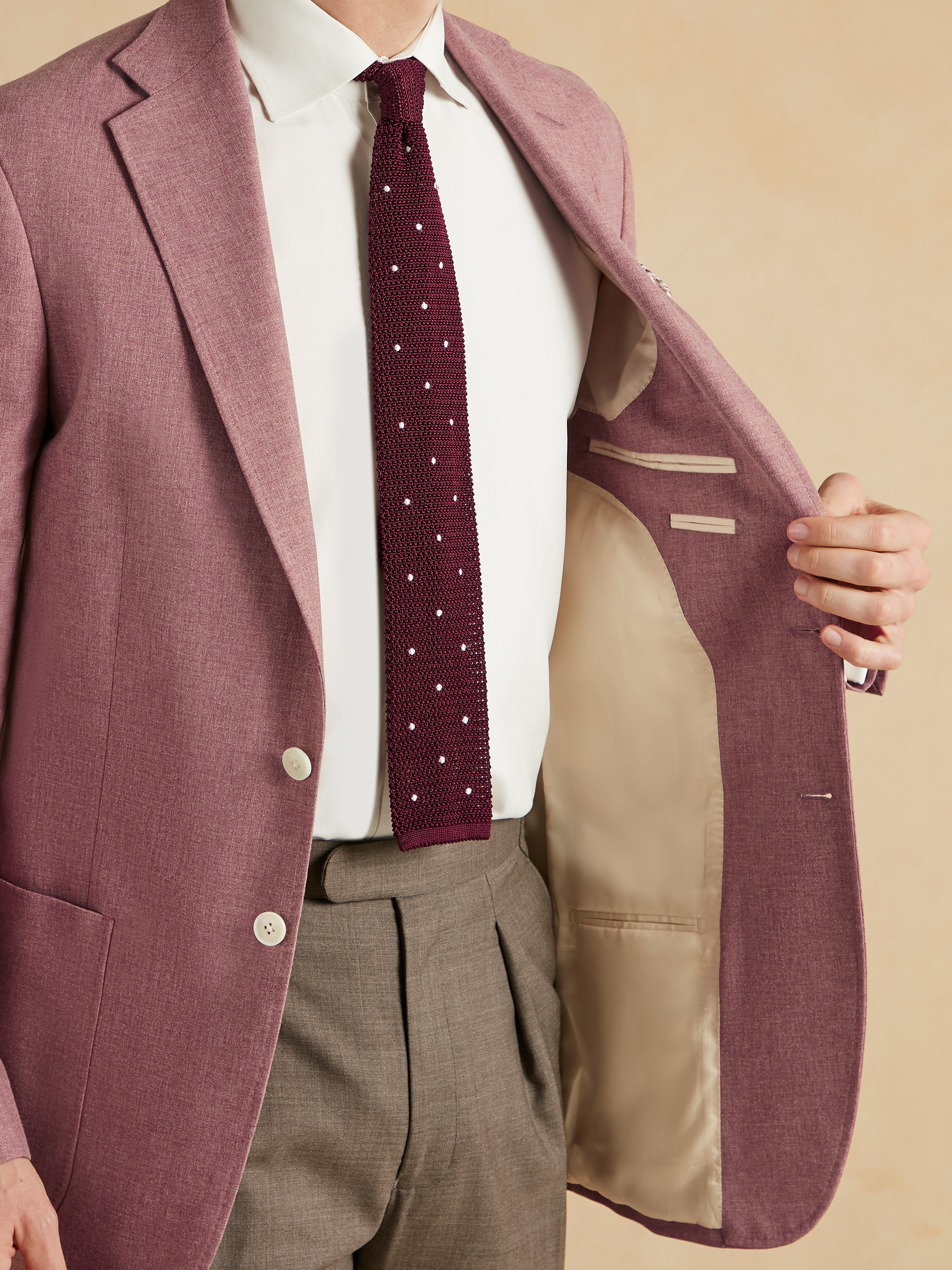 Unstructured Jacket Wool Cotton and Silk - Pink - Image 5