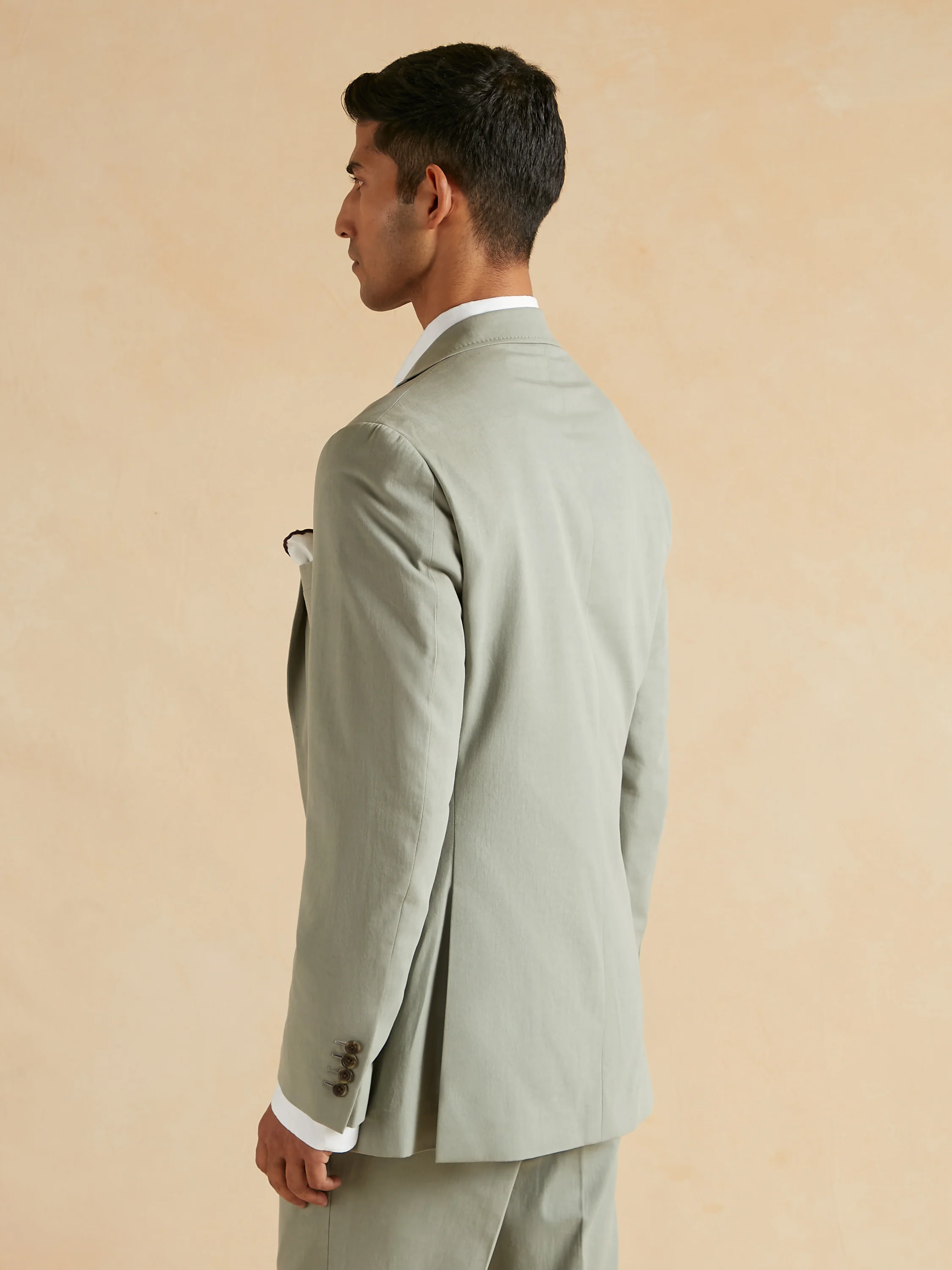 Unstructured Kapok Cotton Jacket - Light Sage - Image 4