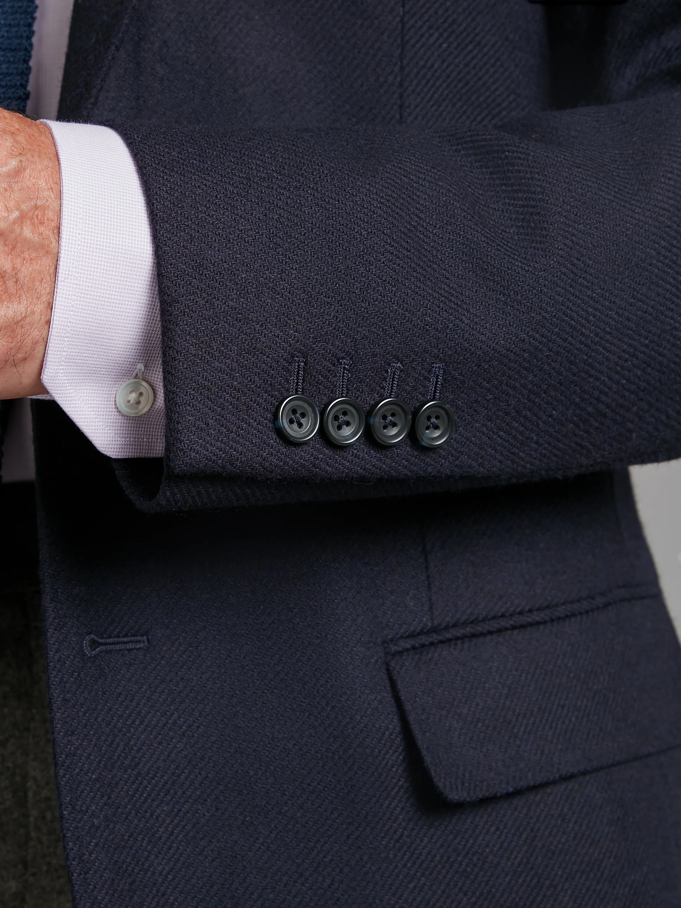 Unstructured Jacket - Navy Wool - Image 3