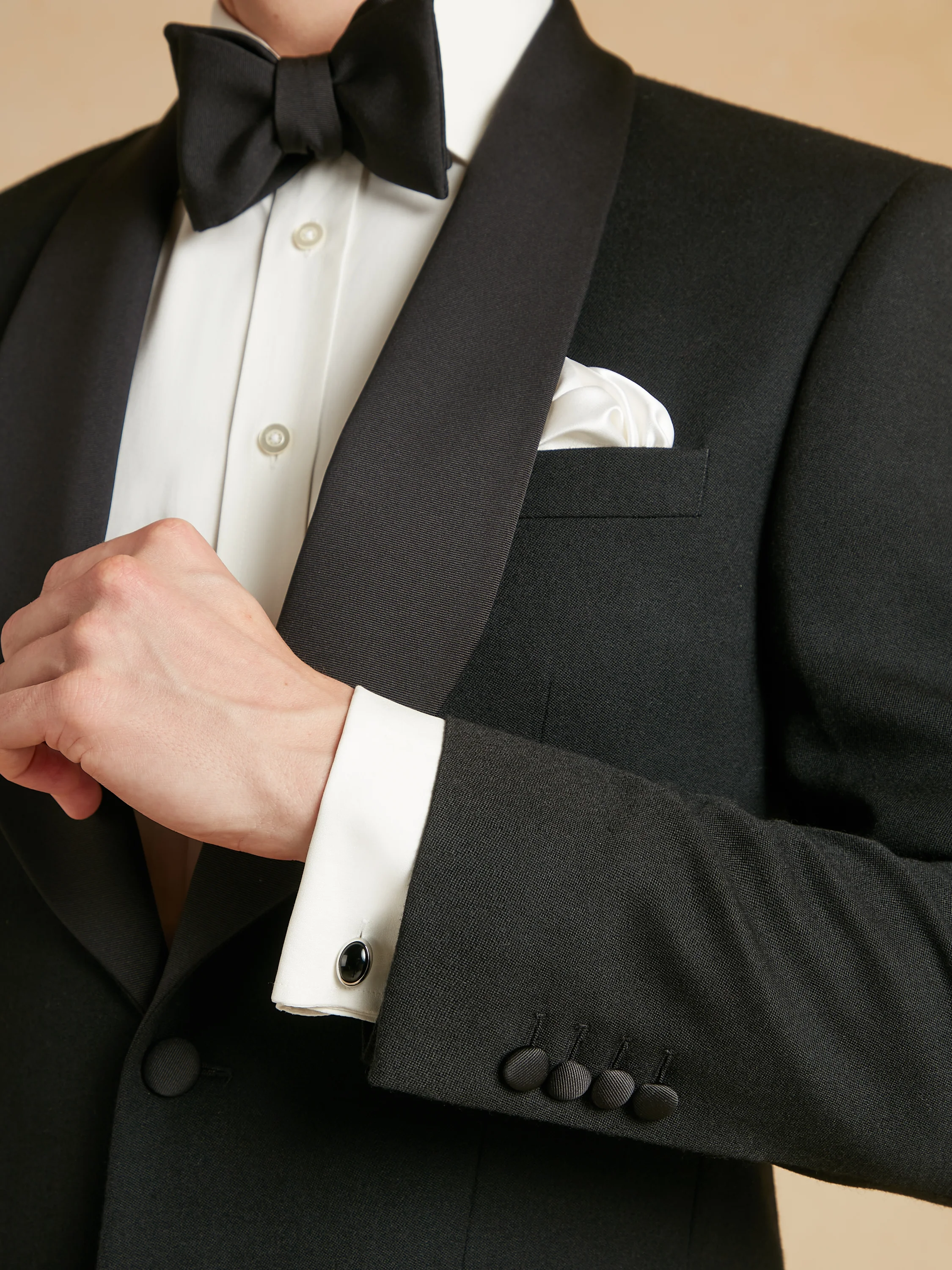Whittaker Dinner Jacket - Black Barathea - Image 3