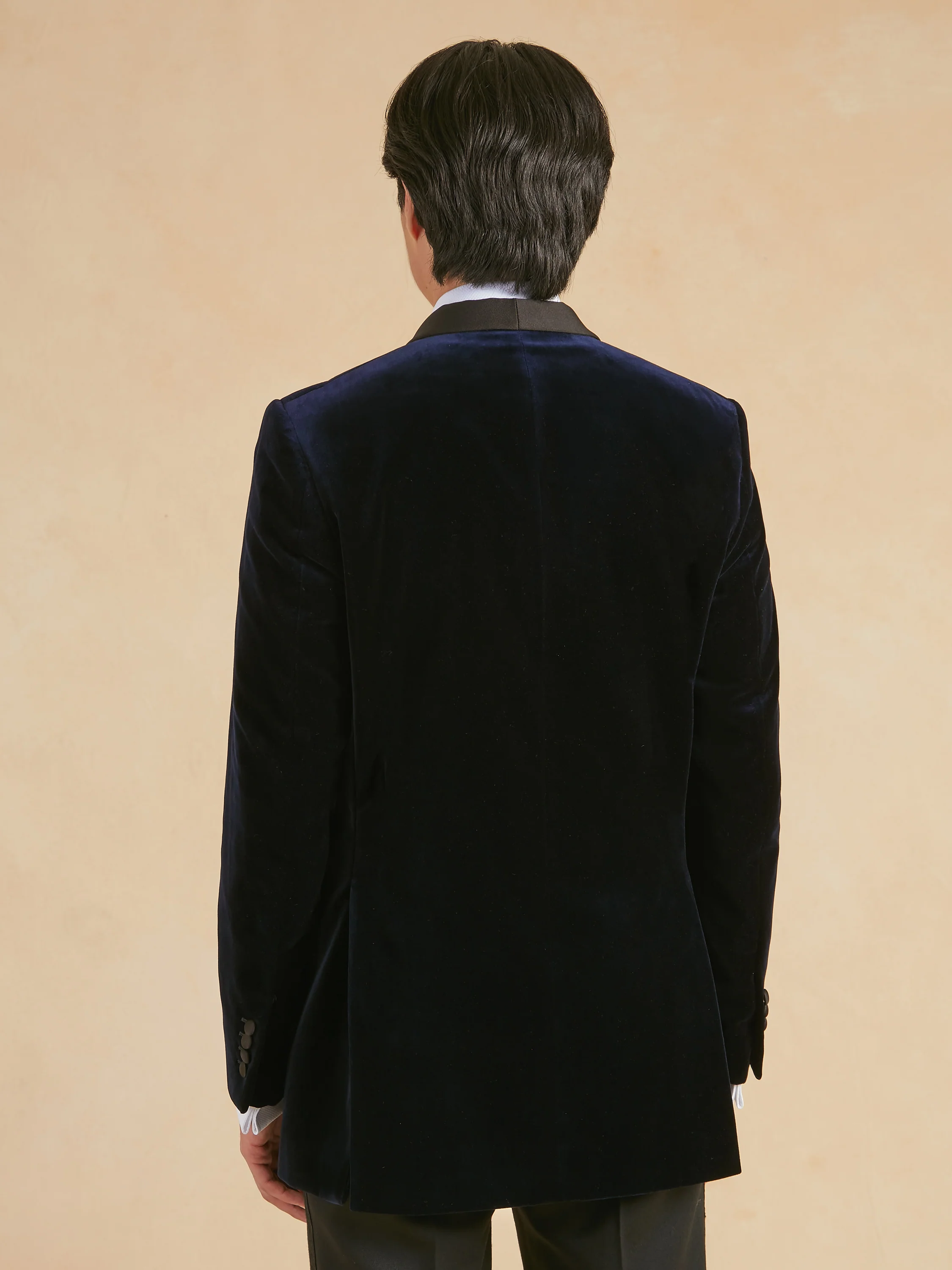 Whittaker Smoking Jacket - Navy Velvet - Image 4